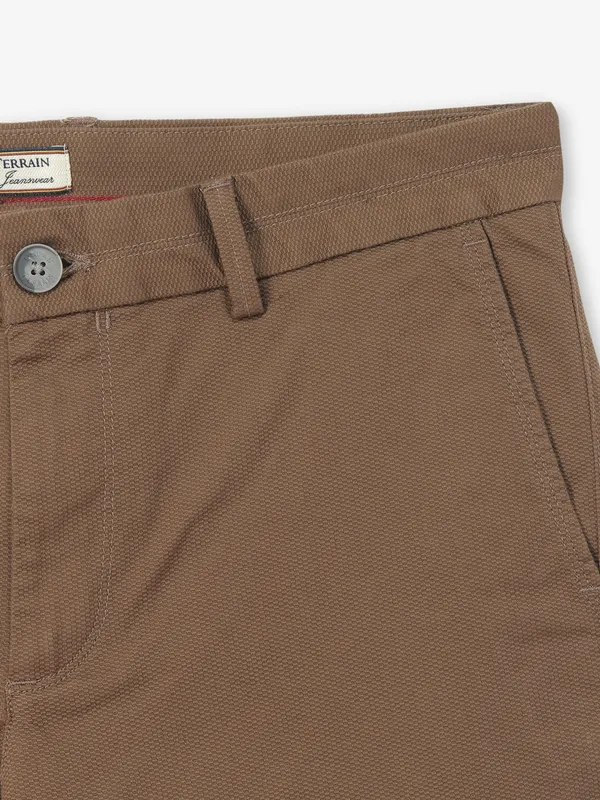 INDIAN TERRAIN solid off white cotton trouser