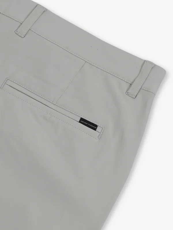 INDIAN TERRAIN stone grey cotton trouser for men