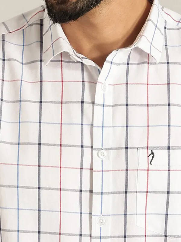Indian Terrain white cotton checks shirt