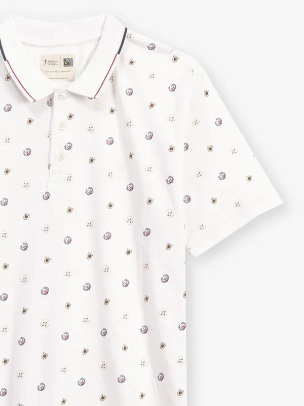 INDIAN TERRAIN white printed cotton t-shirt