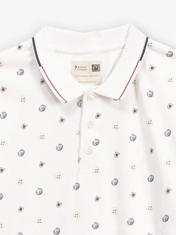 INDIAN TERRAIN white printed cotton t-shirt