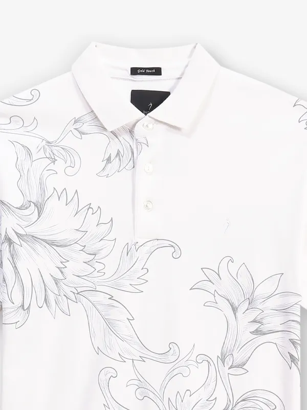 INDIAN TERRAIN white printed polo t-shirt