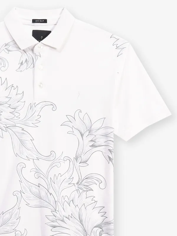 INDIAN TERRAIN white printed polo t-shirt