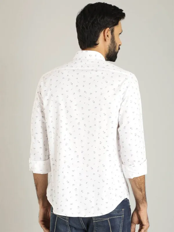 Indian Terrain white printed slim fit shirt