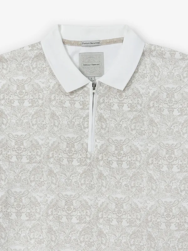 INDIAN TERRAIN white printed t shirt