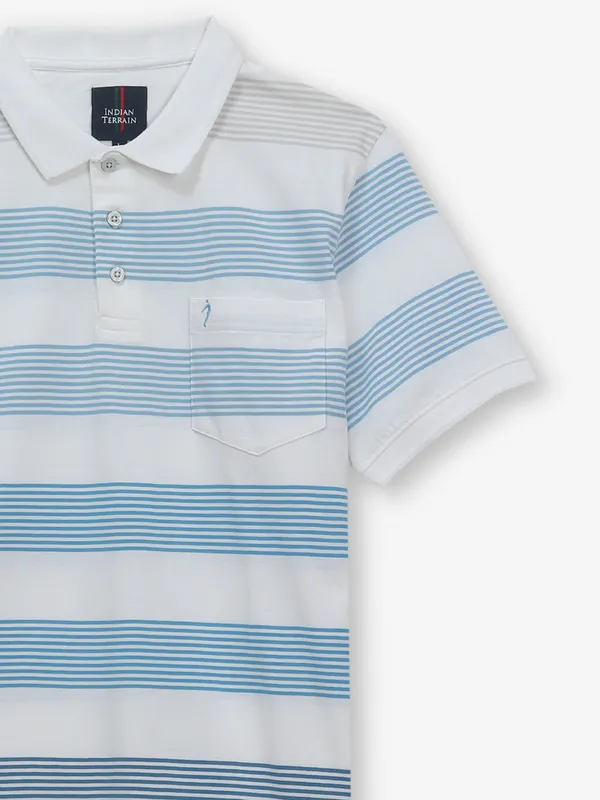 INDIAN TERRAIN white t-shirt with stripe