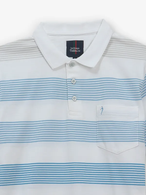 INDIAN TERRAIN white t-shirt with stripe