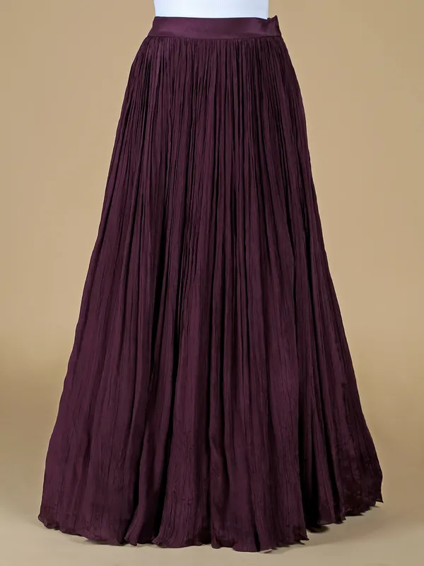 Indowestern style wine georgette lehenga suit