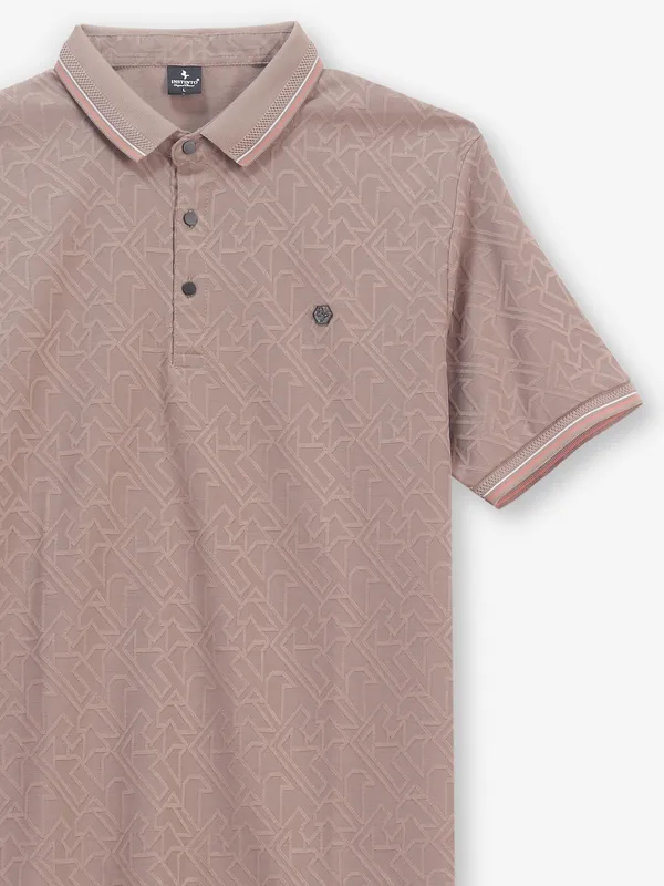 INSTINTO beige texture cotton t-shirt
