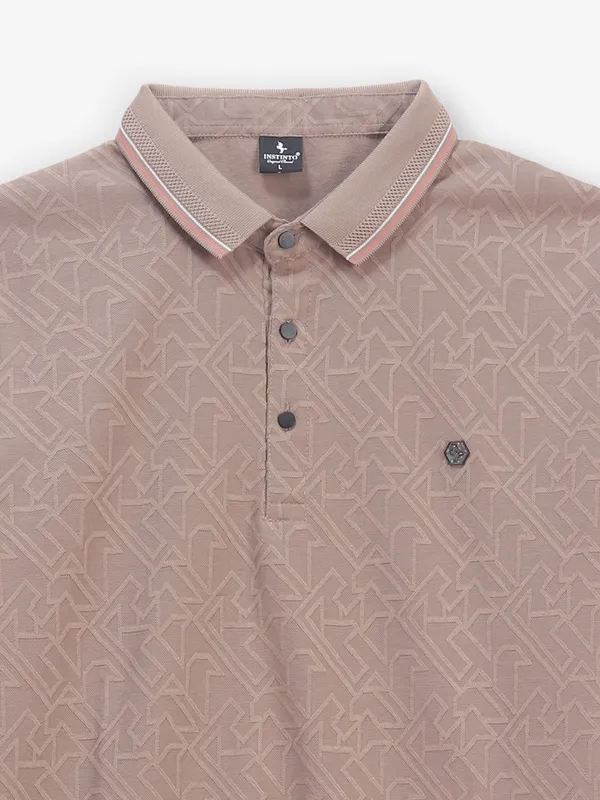 INSTINTO beige texture cotton t-shirt