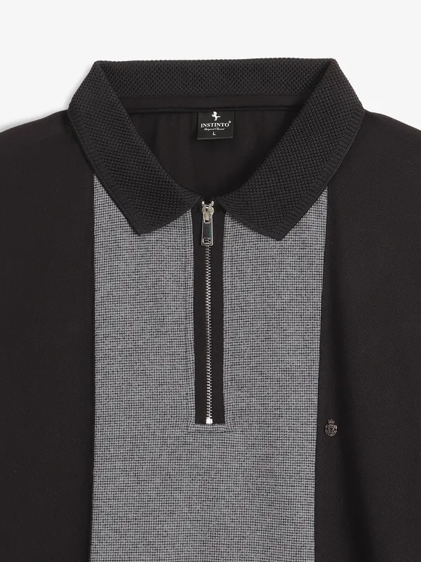 INSTINTO black color block cotton t-shirt