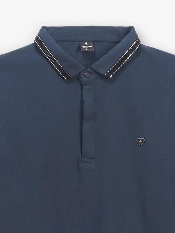 INSTINTO blue plain cotton t-shirt