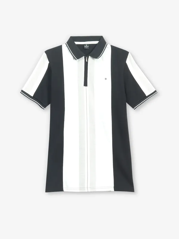 INSTINTO colorblock black cotton t-shirt