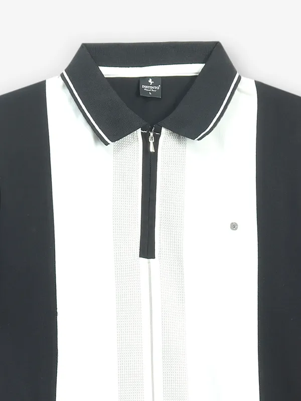 INSTINTO colorblock black cotton t-shirt