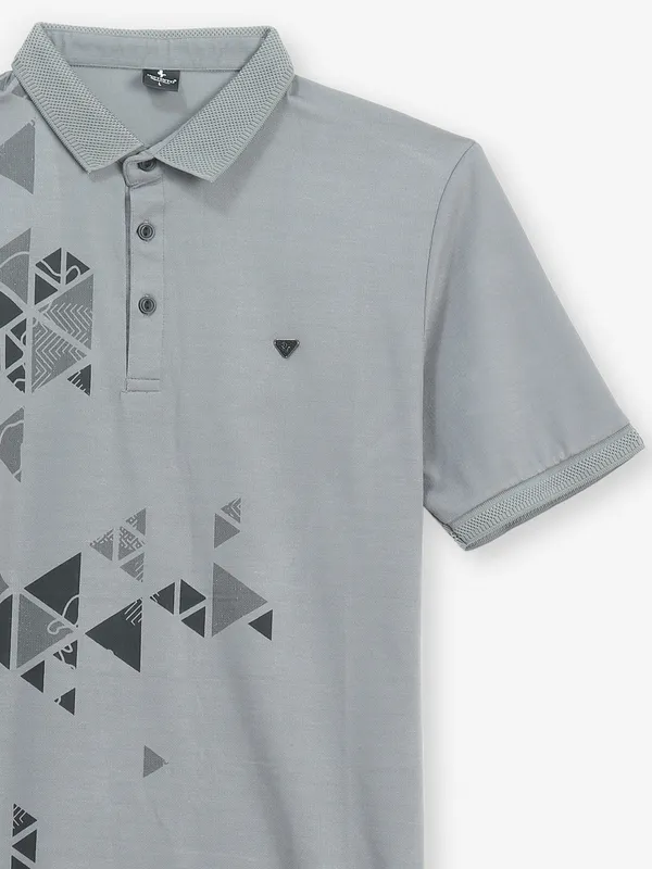INSTINTO grey cotton printed t-shirt
