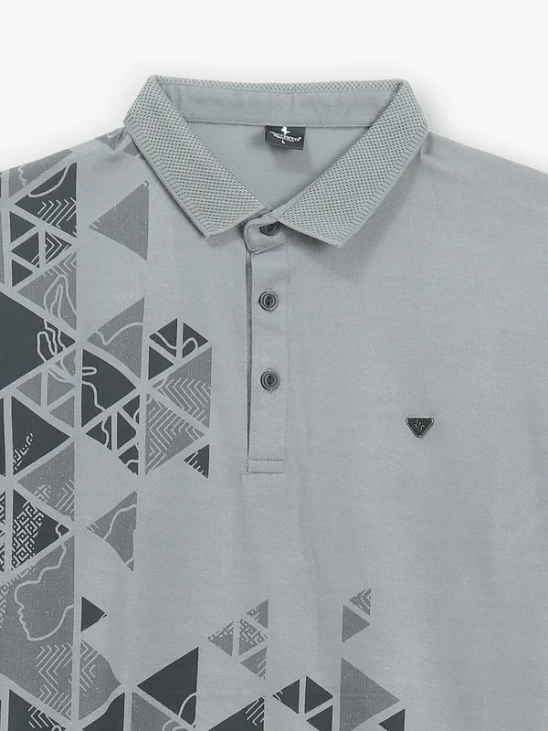 INSTINTO grey cotton printed t-shirt