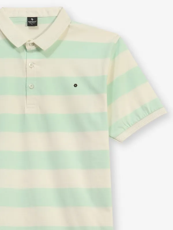 INSTINTO light green stripe cotton t-shirt