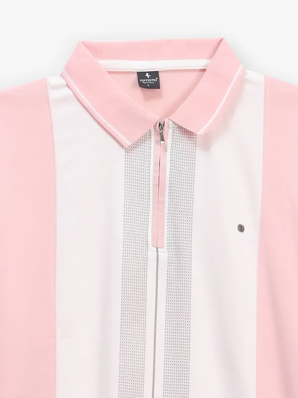 INSTINTO pink color block cotton t-shirt
