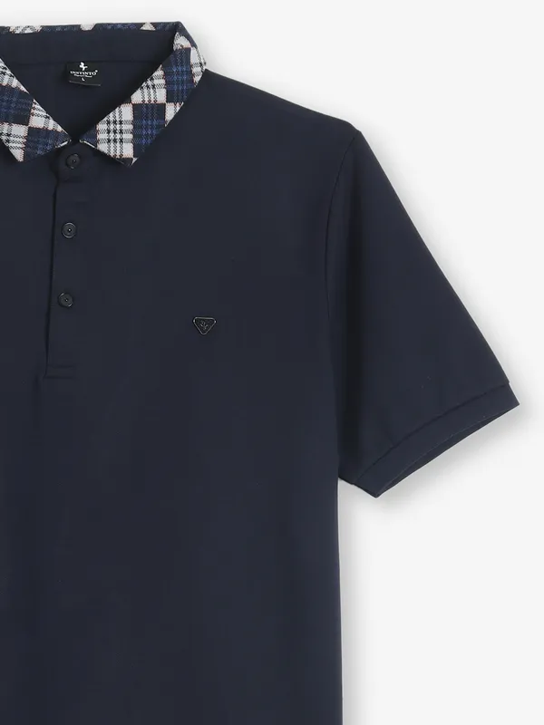 INSTINTO plain navy cotton t-shirt