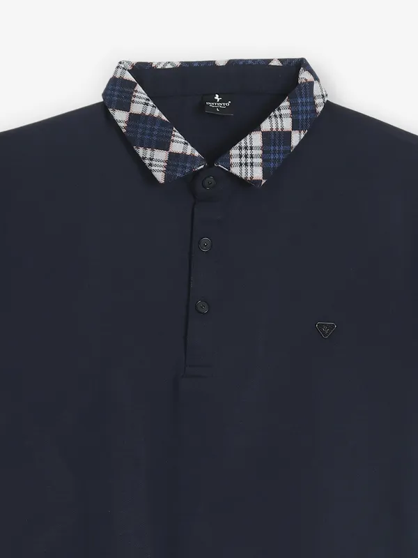 INSTINTO plain navy cotton t-shirt