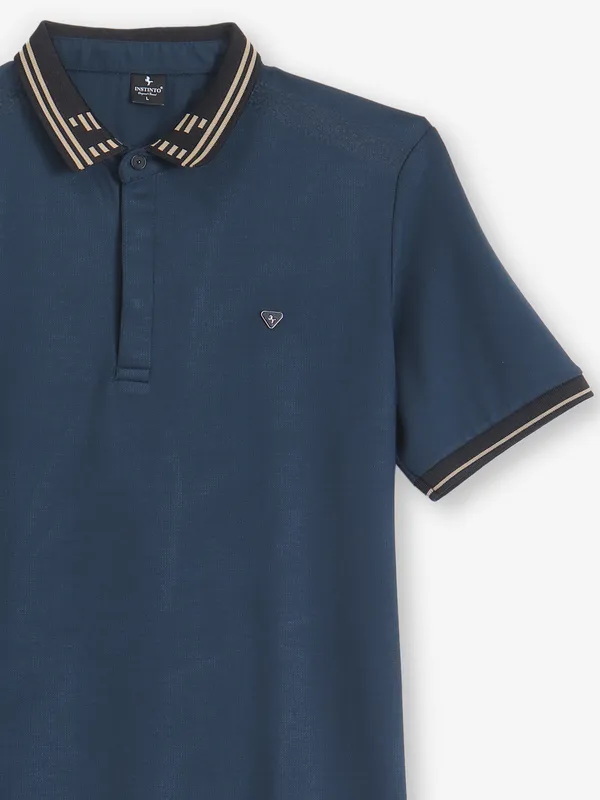 INSTINTO plain navy t-shirt in cotton