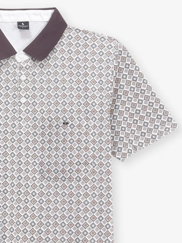 INSTINTO printed brown cotton t-shirt slim fit
