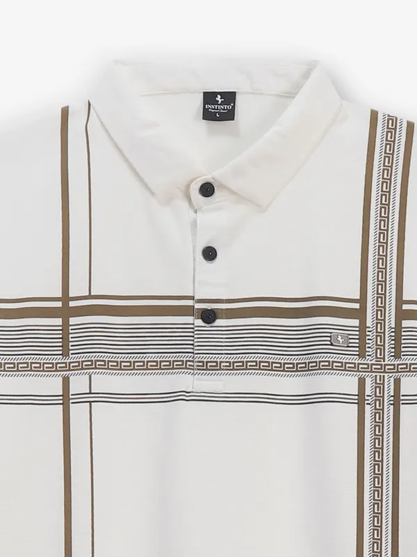 INSTINTO printed off-white cotton t-shirt