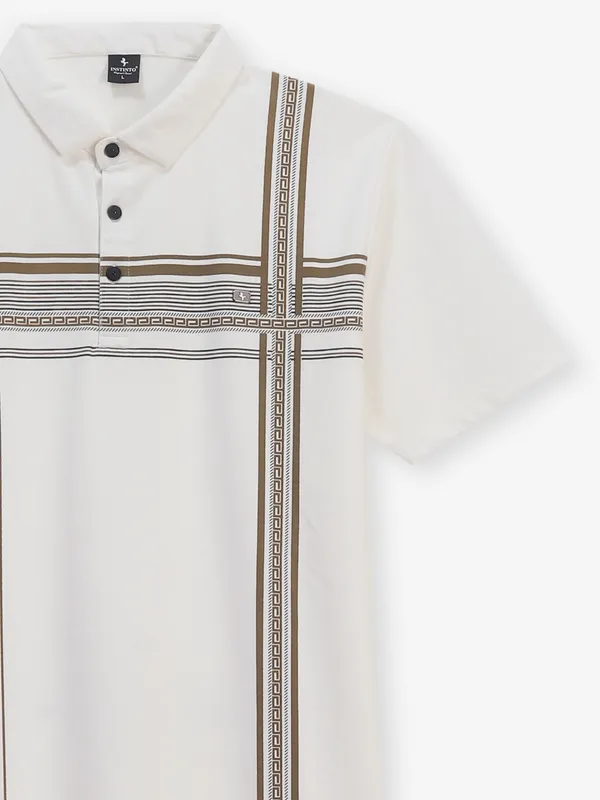INSTINTO printed off-white cotton t-shirt