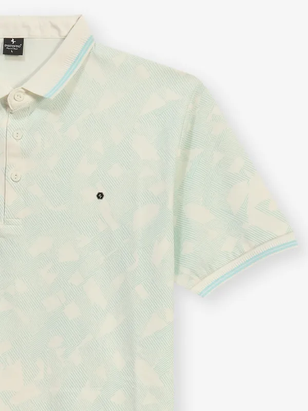 INSTINTO printed sky blue cotton t-shirt