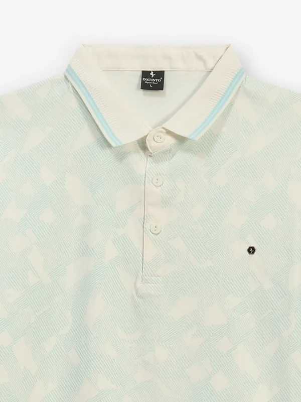 INSTINTO printed sky blue cotton t-shirt