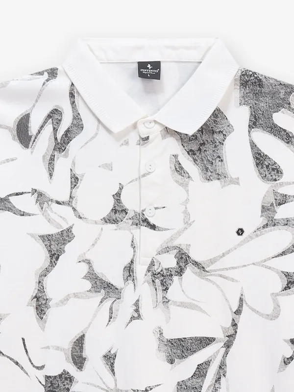 INSTINTO printed white and grey t-shirt