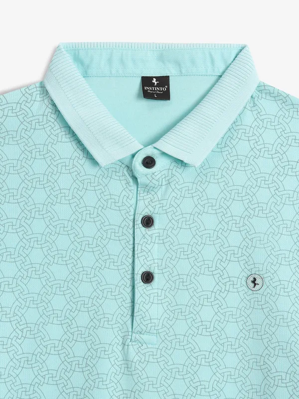 INSTINTO sky blue cotton polo t-shirt