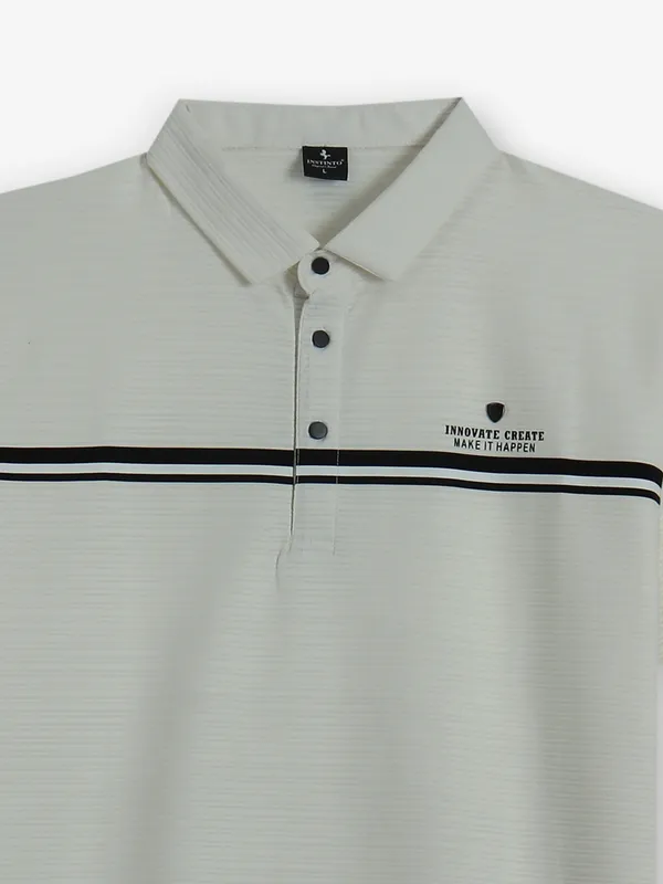 INSTINTO stripe off-white polo t-shirt