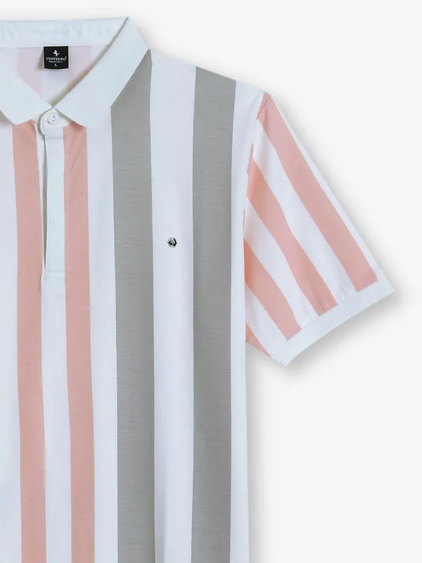 INSTINTO stripe white cotton t-shirt