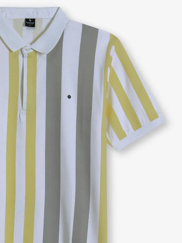INSTINTO stripe yellow cotton t-shirt