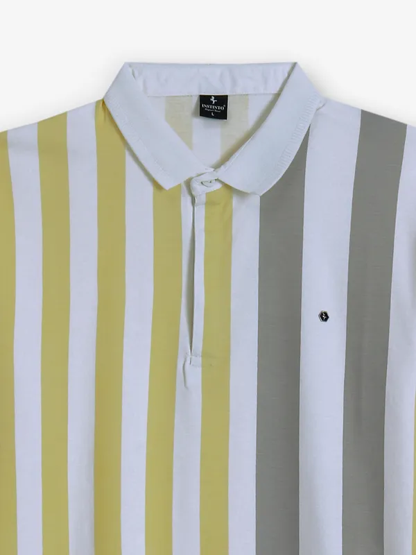INSTINTO stripe yellow cotton t-shirt