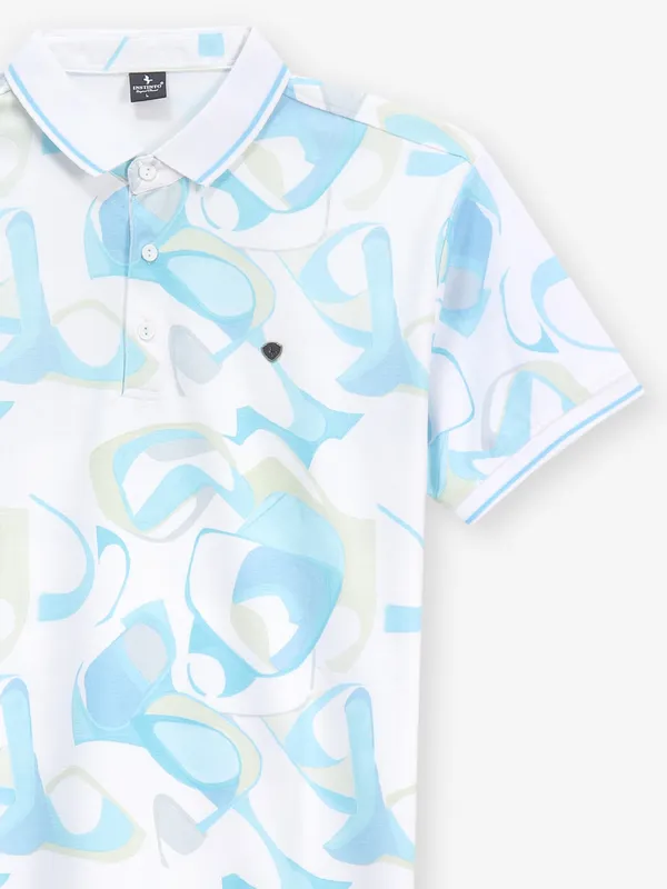 INSTINTO white and blue cotton t-shirt