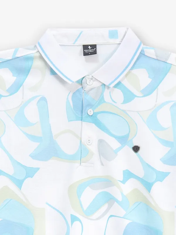INSTINTO white and blue cotton t-shirt