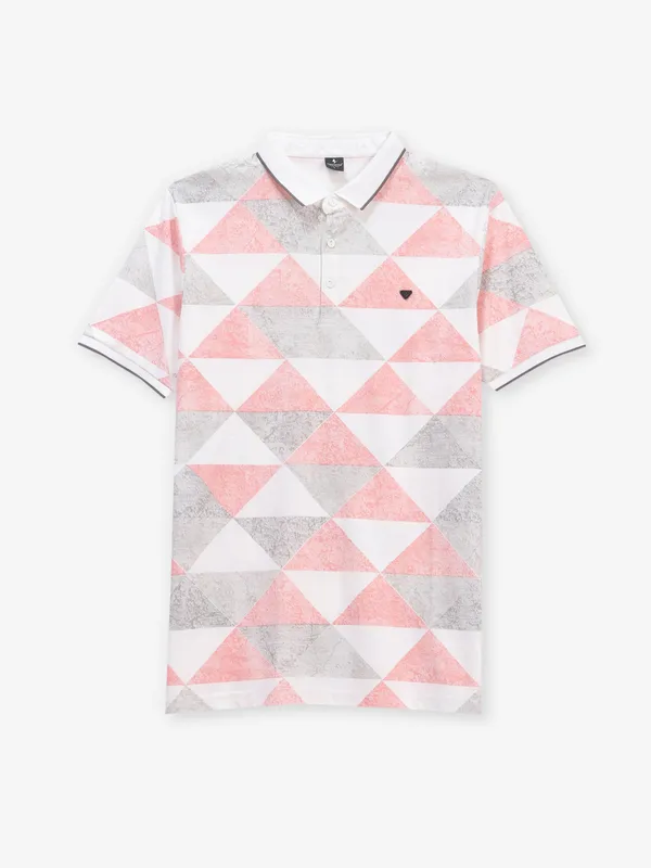 INSTINTO white and pink printed cotton t-shirt