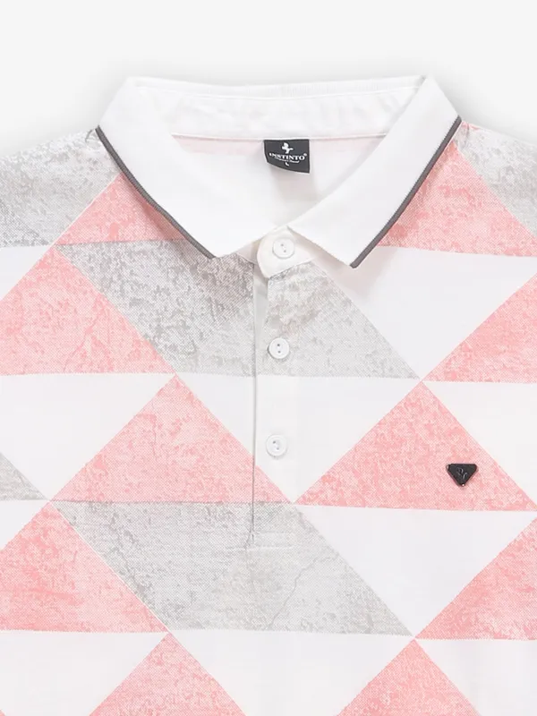 INSTINTO white and pink printed cotton t-shirt