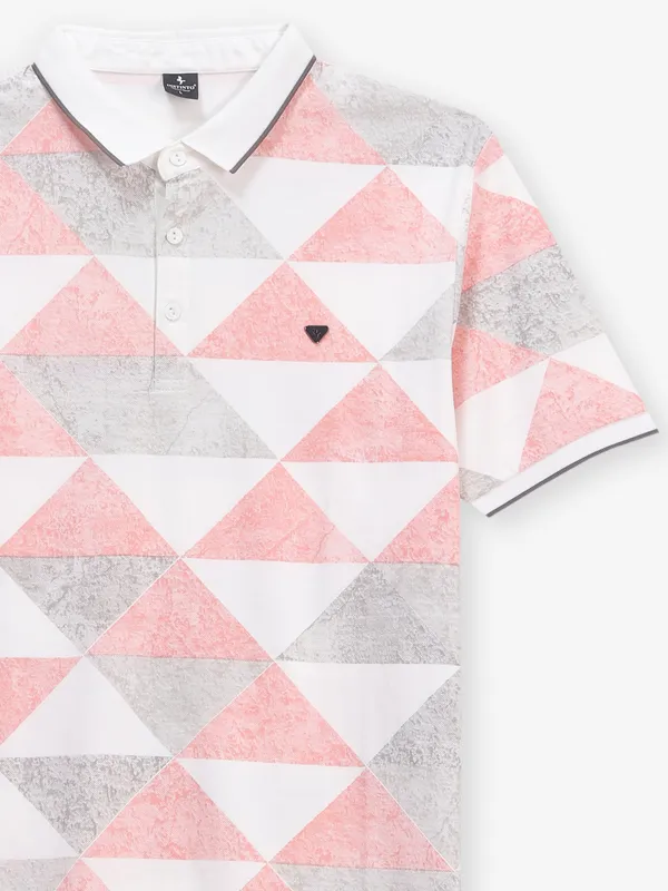 INSTINTO white and pink printed cotton t-shirt