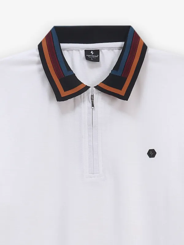 INSTINTO white plain cotton t-shirt