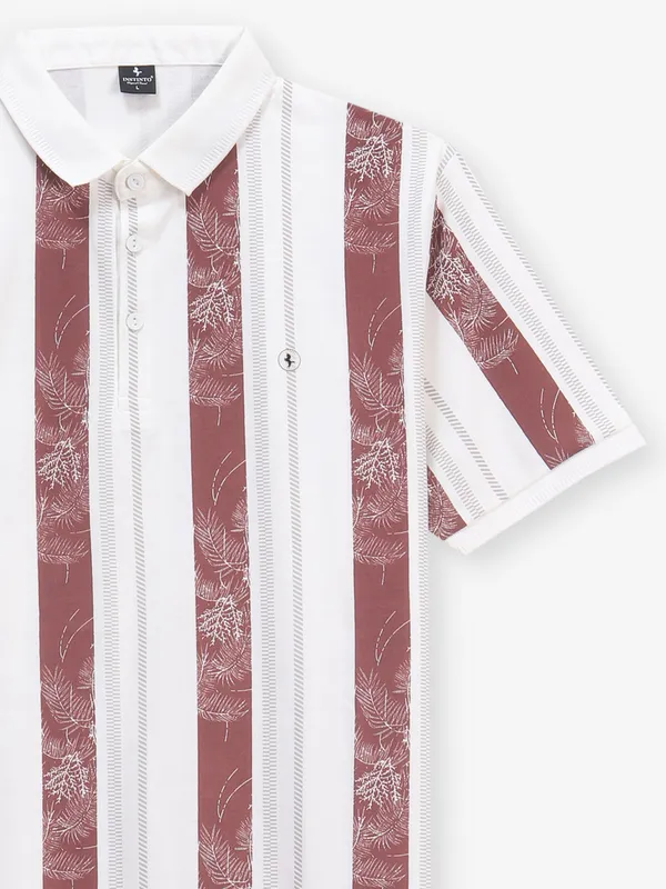 INSTINTO white stripe cotton t-shirt