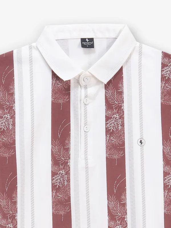 INSTINTO white stripe cotton t-shirt