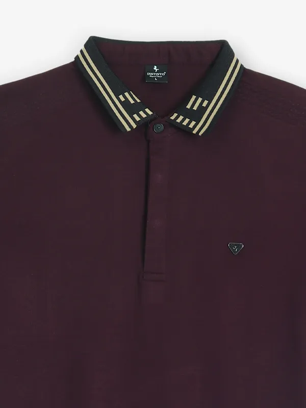 INSTINTO wine plain cotton t-shirt