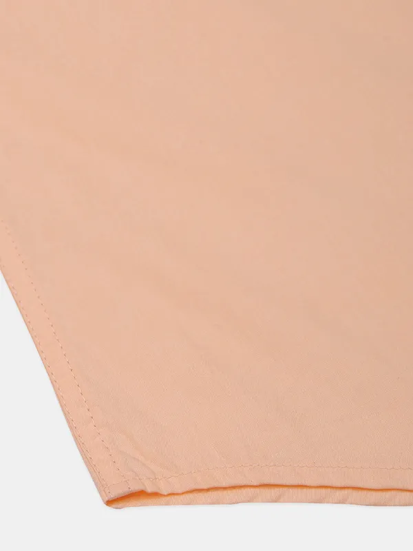 Ireal printed peach casual wear shirt