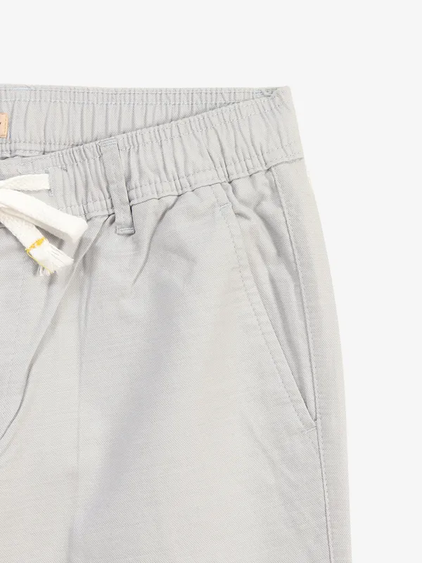 IRONY light blue linen solid track pant