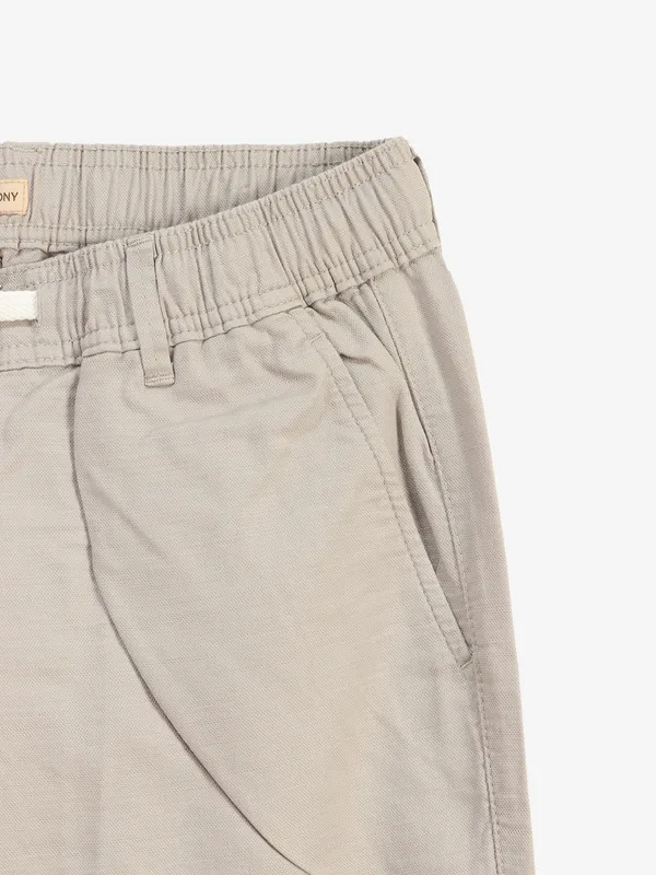 IRONY light grey linen solid track pant