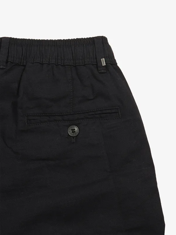 IRONY navy solid linen track pant