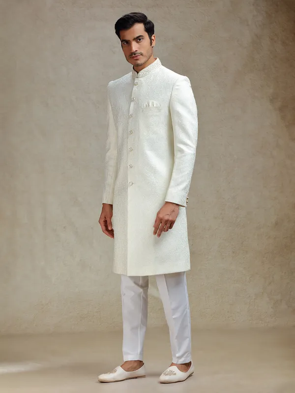 Ivory cream embroideried indo-western set